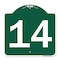 Signmission Designer Series Sign-Sign W/ Number 14, Green & White Aluminum Sign, 18" x 18", GW-1818-22908 A-DES-GW-1818-22908 - alternate 1